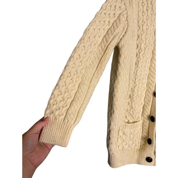 Iris Crafts fisherman knit cardigan merino wool - Picture 4 of 7